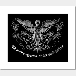 Black And White Gothic Medieval Religious Print On A Posters and Art